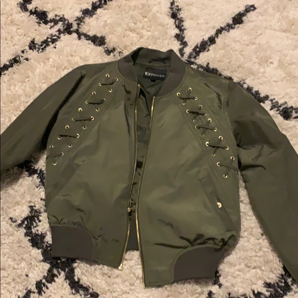 Olive green bomber jacket